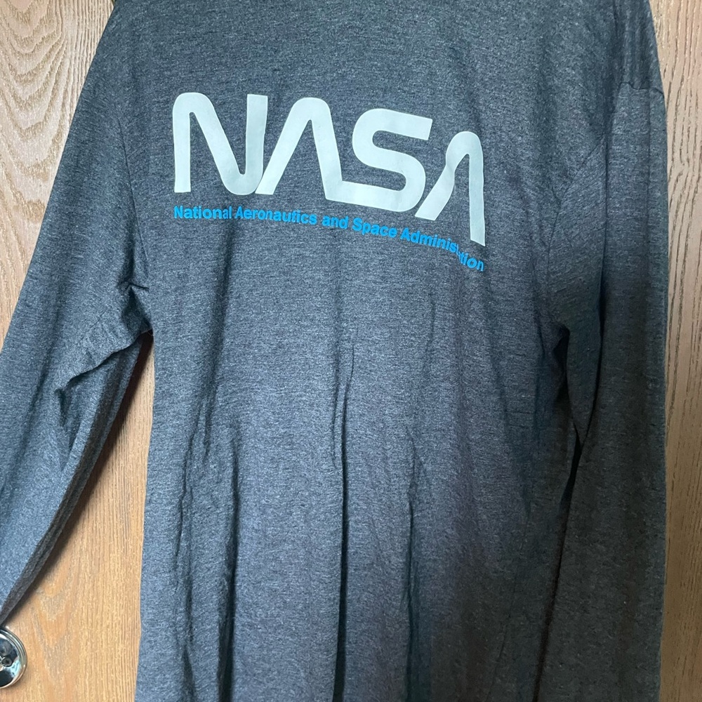 NASA Gray Long Sleeve Light Hoodie